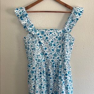 Draper James Blue and White Floral Dress
